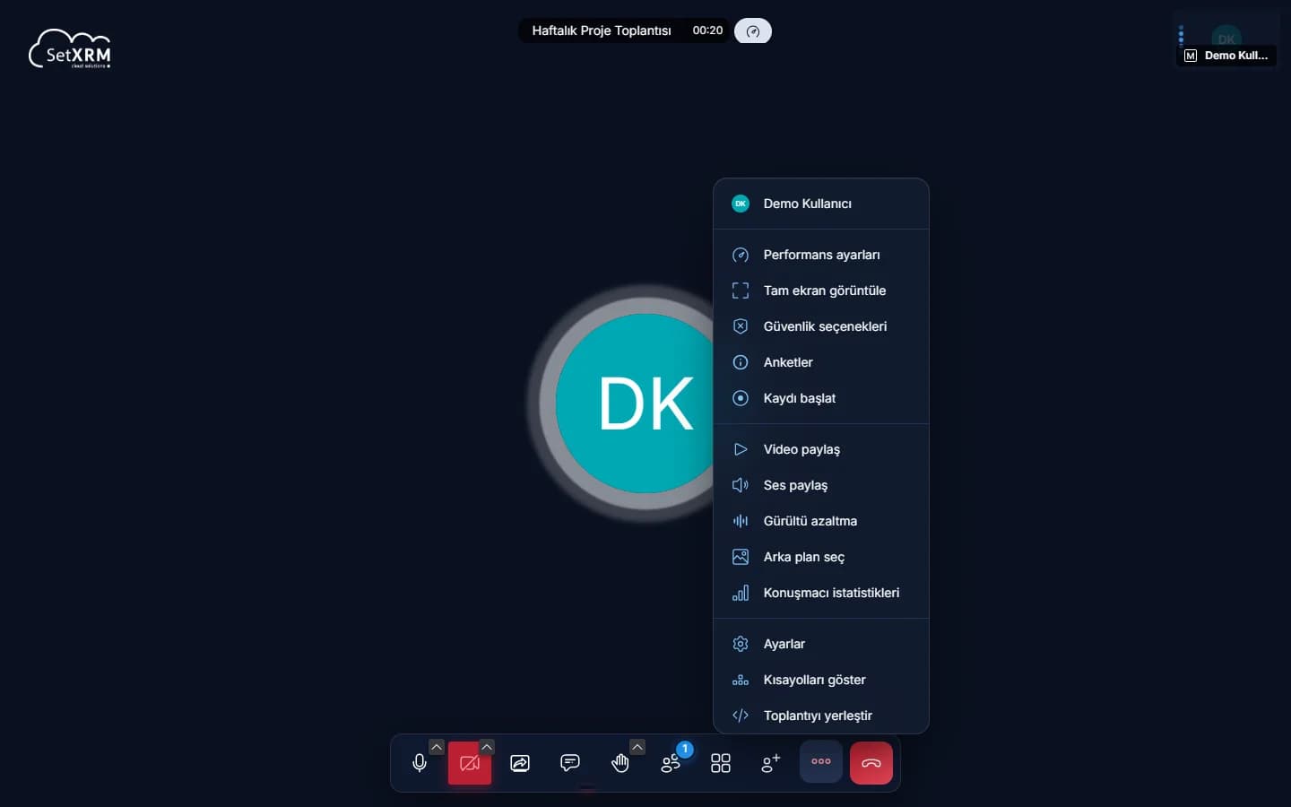 Diğer işlemler menüsü